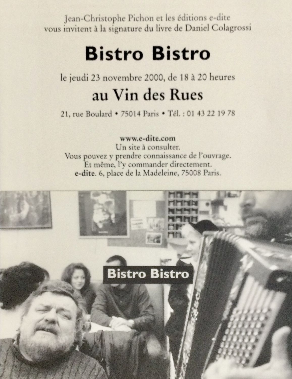 Bistro Bistro — e-dite